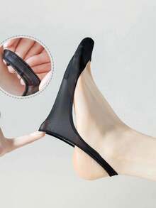 chuanwa（2） 1/5/10 Double Half Foot Summer Women's Anti Slip And Ice Silk Thin Half Foot Strap Socks Half Foot Boat Socks - Multicolor - View 7