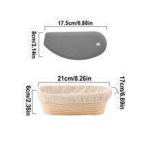 Rổ ủ bột có lưỡi gạt silicon, bộ ủ bột chua hình bầu dục, rổ ủ bánh mì để nướng, dụng cụ làm bánh mì tại nhà, đồ dùng làm bánh. - Nhiều màu - Xem 12