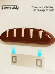 可爱法棍造型墙钩，免钻孔粘贴式衣帽架，带L型挂钩，节省空间，适用于厨房、玄关和浴室 - 彩色 - 查看 6