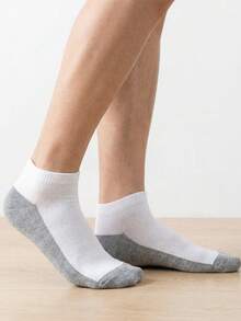 5 Pairs Men's Contrast Ankle Socks | All-Season Breathable Comfort - Multicolor - View 2