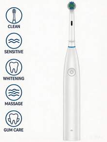 Electric Toothbrush 5 Modes Rechargeable Waterproof With 4 Brush Heads Deep Cleaning Soft Bristles For Sensitive Teeth Home Travel Oral Care - Multicolor - View 6