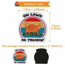 1 pieza Parche bordado "Oh Señor, Él viene", parche decorativo para coser con diseño divertido de gato y serpiente para mochila, bolsa, chaleco, chaleco de perro, sin necesidad de planchar - Multicolor - Ver 4