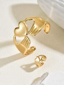 Set de 2 piezas de pulsera y anillo con forma de gota de aceite exagerada de estilo casual y de moda para el verano, adecuado para uso diario y para fiestas de mujeres - traje - Ver 7