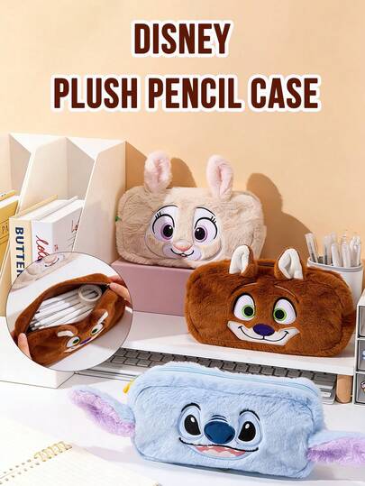 Bộ hộp bút nhung Disney - Sản phẩm chính thức được cấp phép, hình các nhân vật hoạt hình đáng yêu được làm từ vải nhung mềm mại, túi đựng bút có khóa kéo dung tích lớn với hình Stitch, Judy & Nick, hộp đựng văn phòng phẩm đa năng cho trường học, văn phòng và du lịch, món quà lý tưởng cho học sinh và những người hâm mộ Disney.