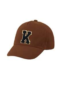 1pc 26 Letter Pattern Baby Infant Toddler Boys' Baseball Cap, Adjustable Sun Hat, Unisex Kids Casual Snapback - Brown - View 6