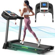 Folding Treadmills For Home/Office-3.5 HP 330lbs Weight Capacity Portable Electric Foldable Treadmill Walking Pad-Running Exercise Walk Machine Heavy Duty Treadmill Fitness Workout Jogging Green - Default Title - 查看 10