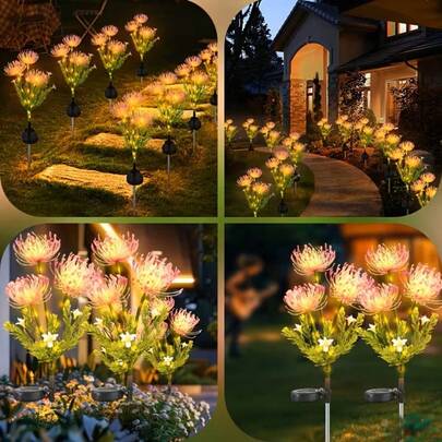 1 đèn năng lượng mặt trời hình hoa loa kèn nhện sống động như thật, thân hoa phát sáng, chống thấm nước, sử dụng ngoài trời cho vườn, hiên nhà, ban công, cắm trại, tiệc tùng, đám cưới, cây thông Noel, trang trí ngày lễ, quà tặng Ngày của Mẹ hoặc quà tặng cho bà.