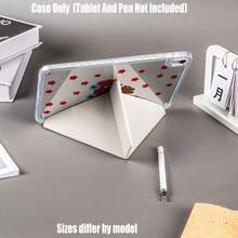 Clear Acrylic Tablet Case.Cartoon Bear Driving Y-Fold Clear Acrylic Case With Pencil Slot - Star Croissant Full Print Cover For IPad/Galaxy Tab.Y-Shaped Foldable Transparent Acrylic Tablet Case With Pencil Slot, Stable Stand And Shockproof Design. High Transparency, Durable Print.Compatible Models Mini4/5 - Star Car Rabbit Edition - View 6