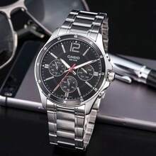 Đồng hồ thể thao nam Casio MTP-1374D, chống nước 100M, dây thép không gỉ, chức năng bấm giờ và chạy bằng pin thạch anh. - Một cỡ - Xem 8