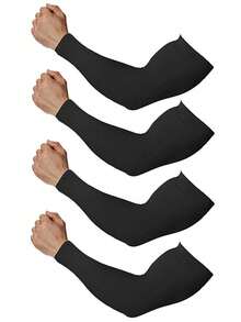 4 Pairs/1 Pair Unisex UV Protection Cooling Compression Arm Sleeves. These Compression Arm Sleeves Are Suitable For Providing UV Protection During Activities Such As Soccer, Golf And Volleyball. - Multicolor - View 1