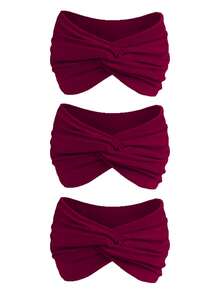 高级女士发带三件套，跑步发带，瑜伽/健身发带，柔软弹力发带 - 彩色 - 查看 7