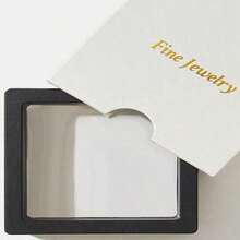 S925纯银经典方形全钻设计，镶嵌大颗立方氧化锆，时尚百搭，奢华优雅，馈赠亲友佳品，可调节拉环式戒指 - 銀色 - 查看 7