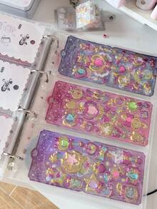 Album sưu tập sticker dễ thương khổ A4 - Bìa PP mờ có dây chun, album sticker tái sử dụng để sưu tập sticker lấp lấp 3D và đồ dùng nhật ký. - A4 - Xem 6
