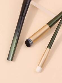 Bộ 3 cọ trang điểm màu xanh quân đội gồm cọ che khuyết điểm và cọ nền, cán mạ ngọc trai, cọ vát, cọ tròn, cọ tạo khối, dụng cụ trang điểm cho người mới bắt đầu và chuyên nghiệp, dùng trong gia đình, ngoài trời, unisex. - xanh quân đội - Xem 7