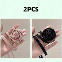 1件装女士时尚优雅玫瑰花发带，性感简约编织围巾发带，马尾辫发圈，魅力优雅，情人节适用，发饰，头巾发带，秋冬蝴蝶结发带，适合度假装扮，女士头巾柔软头巾 - 彩色 - 查看 14