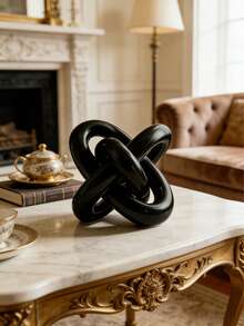 现代树脂结饰，适用于客厅——简约金色、白色和黑色桌面摆件，现代家居装饰品，可放置于咖啡桌、书架、办公桌上，优雅现代室内装饰雕塑，适合圣诞节及全年使用。 - B - 查看 17