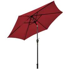 Patio Umbrella With Push Button Tilt, Crank Handle, 8 Sturdy Ribs For Patio, Garden - A - Xem 4