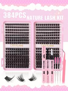 CMAYOME 600pcs/Set, 528pcs/Set, 482pcs/Set, 480pcs/Set, 384pcs/Set, 320pcs/Set, 120pcs/Set D-Curl Eyelash Extension Kit, DIY Eyelash Extension Set, Lightweight Natural Curly Lashes, Delicate And Feathery, Curl Similar To Natural Lashes, Length 9-20mm, 30D, 40D, 50D, 60D, 80D - Pink - View 14