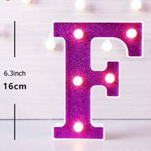 1件 16cm 紫色發光字母燈，家居裝飾 LED 字母燈，室內房間裝飾，婚禮求婚裝飾，生日派對裝飾字母燈牌 - 紫色 - 查看 27