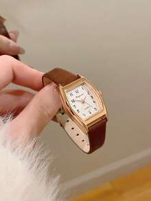 Women's Quartz Watch Fashionable Retro Exquisite Arabic Numeral Scale Suitable For Daily Matching Birthday/Graduation Gifts - Brown - View 1