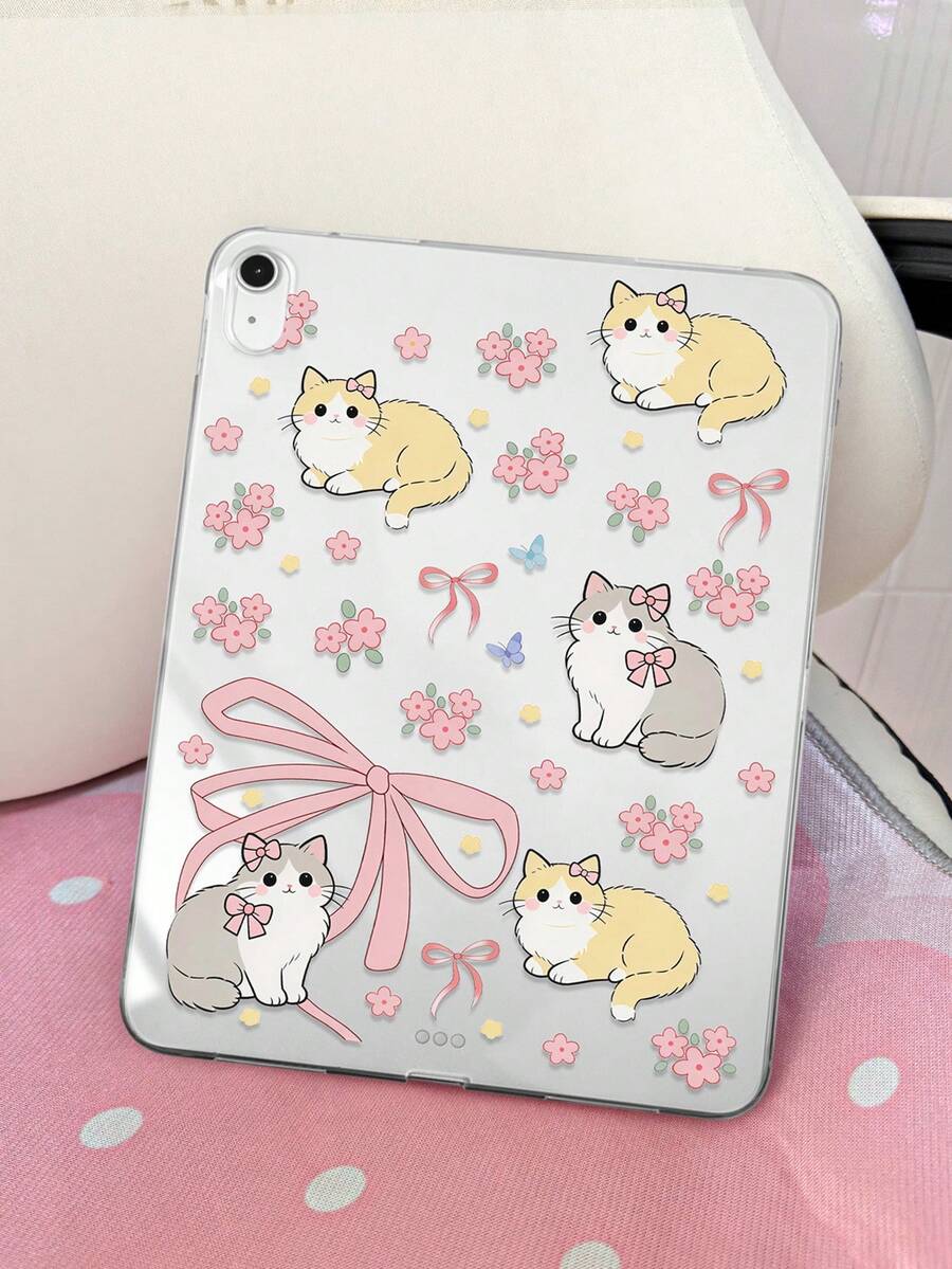 1件 TPU 軟殼花卉貓咪圖案彩繪平板保護殼,相容 iPad Mini1/2/3/Mini4/Mini5/Mini6/Mini7/Air/Air2/9.7/10.2/10.5/Air4/Air5/10.9/Pro 11 吋/10代/Air 11-In.(M2)-2024/Pro11-In.(M4)-2024/Air 11-Inch (M3) 2025/Pad (A16) 11 吋 11代 2025 機型,相容 A7/A8 機型,輕量超薄透明軟殼平板保護殼,無筆槽款,產品不含筆 - 彩色 - 查看 1