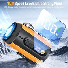 1pc Portable Mini Fan With High-Speed Ice Cooling Function For Waist, 100-Level Stepless Adjustment, USB Rechargeable, Hands-Free Clip Design, Made Of And Durable ABS Material, Perfect For Construction And Camping - Multicolor - View 6