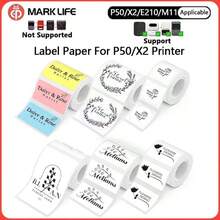 Marklife 2英寸热敏标签贴纸，防水自粘白色标签，兼容Marklife P50 M110 M220 M200热敏打印机 - 查看 2
