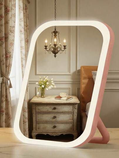 EOLOVA LED Lighted Makeup Mirror, Triple Color Lighting Vanity Mirror, Portable Foldable Mirror With Adjustable Stand, 3 Lighting Modes, Dimmable Touch Screen, Compact Stand, Foldable For Storage, Unisex, Suitable For Dorm/Travel/Makeup/Office/Bedroom, 360° Rotation, USB Rechargeable, Great Gift For Valentine's Day, Mother's Day, Graduation For Women