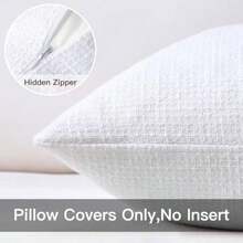 Artscope - Fundas de almohada impermeables para exteriores 12 x 20 pulgadas decorativas de lino para exteriores funda de cojín para patio sofá color blanco - Blanco puro - Ver 4
