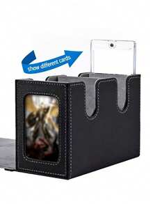 This Double-Layer Commander Card Case Can Hold Over 250 Single Cards. The Double-Layer Card Case Has 2 Magnetic Card Slots, Suitable For TCG, CCG And EDH Games. - Multicolor - View 3