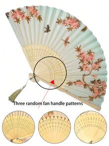 1 chiếc quạt tre cầm tay có tua rua, quạt gấp gọn, quạt gấp dành cho nữ, quạt múa, quạt cưới, quạt gấp kiểu cổ điển, quạt Haitang, quạt tre, quạt vẽ, quạt cầm tay dự tiệc, quạt trang trí, phong cách thanh lịch và giản dị, quà tặng Ngày của Mẹ - Nhiều màu - Xem 11