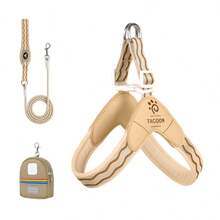 Bộ dây dắt chó hình chữ Y 3 món, bao gồm dây dắt, túi đựng và đai ngực phản quang có đệm, thoáng khí và có thể điều chỉnh, phù hợp cho chó nhỏ, vừa và lớn. - Nhiều màu - Xem 30