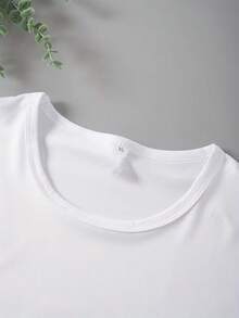 Women'S Short Sleeve T-Shirt - White T-Shirt With Colorful Floral Printed Design, Casual Round Neck Stretchy Soft Fabric, All-Season Fashion Tee - 白色 - 查看 3