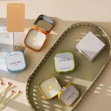 1件装香氛蜡烛礼盒套装，家居装饰配件，天然大豆蜡，燃烧均匀持久，超过12小时，无烟无味，透明玻璃杯耐热，礼盒包装，简约北欧风格，方形圆杯设计，橙黑撞色，适用于卧室、客厅、浴室、书房、办公室、约会、朋友聚会等场合。 - 彩色 - 查看 9