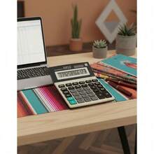 Portable Calculator For School And Office EC008 Accounting Notebook With Integrated Calculator For Students And Professionals - Grey - View 7