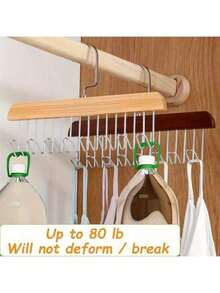 2pcs Wardrobe Bra Hanger, Vest Hanger 3pcs Set, With 8 Hooks, Can Accommodate 24 Bras, Wood Saving Space Hanger, 360 ° Rotating Closet Storage And Camisole, Swimwear, Lace Up Dresses, Storage Space In Dormitories And Apartments - 2pcs - View 6