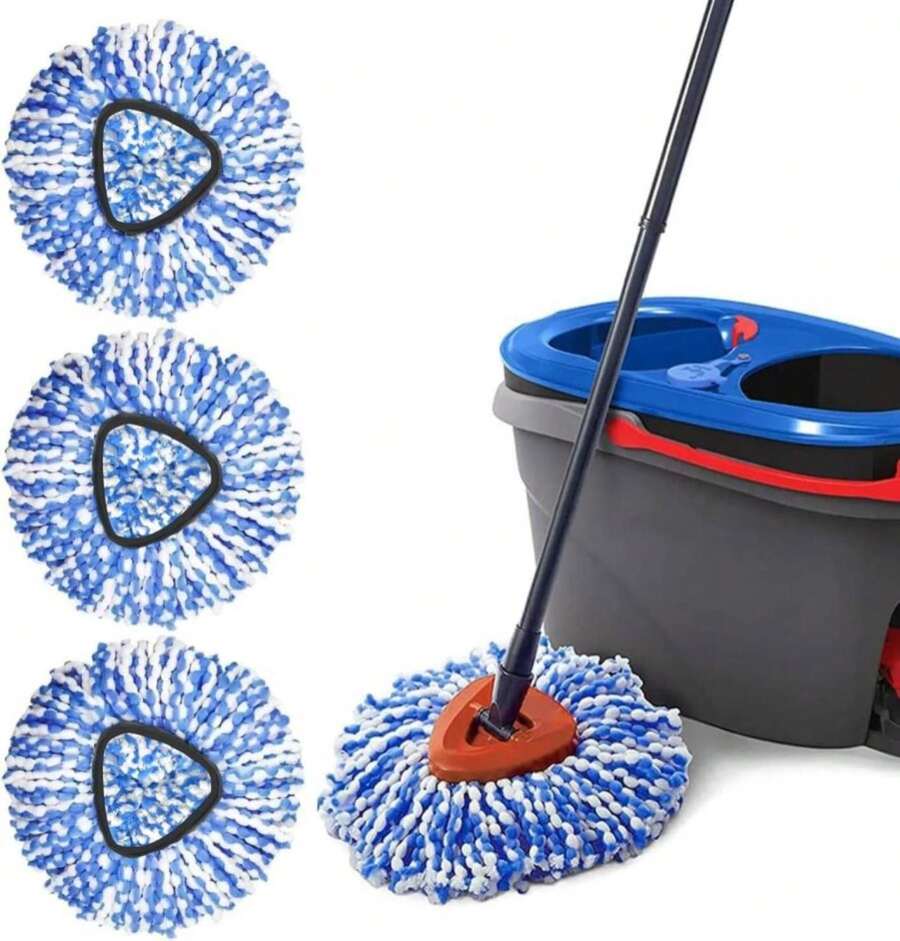 Spin Mop Replacement Heads Compatible With RinseClean 2 Tank Mop System,Microfiber Mop Refill Heads For Cleaning All Hard-Surfaced Floor - Trắng - Xem 1