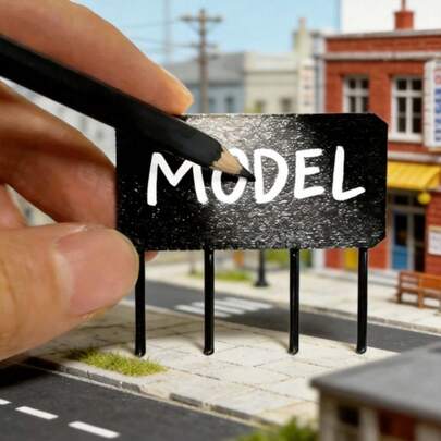 2pcs Miniature Advertising Billboards - DIY Model Car Scene Plastic Accessories, Suitable For DIY Landscapes, Miniature Scene Decoration And Macro Photography