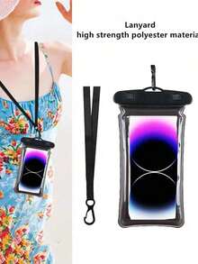 1PC/2PCS Universal Touch Sensitive Waterproof Phone Pouch Luminous Swimming With Adjustable Lanyard For Travel School Accessories Back To School - Multicolor - View 5