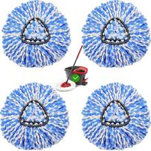 4 Pack Microfiber Spin Mop Heads, Easy Cleaning Mop Refills - Blue - 查看 10