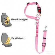 新款创意宠物车载安全带牵引绳，狗狗安全带配件，猫咪车载安全带，可爱宠物牵引绳，多功能宠物安全牵引绳 - A - 查看 9