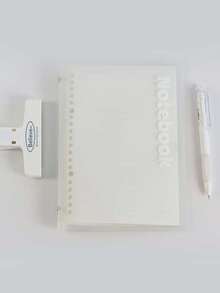 1 件裝霧面 Pp 封面軟殼活頁內襯筆記本適合學生和商務會議 - 白色 - 查看 10
