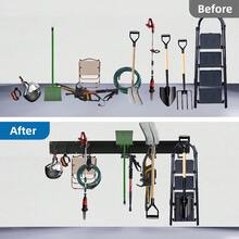 Étagères de rangement pour outils de garage - 32 pouces, 2 panneaux et 6 crochets - Voir 6