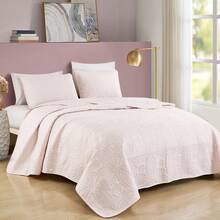 Austin Oversized Bedspread Set 3-Piece Ultrasonic Quilted Soft Lightweight Microfiber Coverlet For All Season - 粉色 - 查看 1