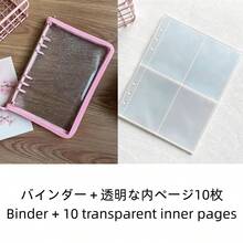 A5透明拉链活页夹，简约便携透明活页夹，大容量贴纸本，笔记本套装，A5活页夹，包含A5内页。可用作美甲笔记本、集换式卡牌相册、预算计划本、相册、贴纸簿、印章簿、贴纸活页夹、覆膜书、偶像卡夹、笔记本、DIY计划本、小包、口袋书。 - A5活頁夾 - 查看 17