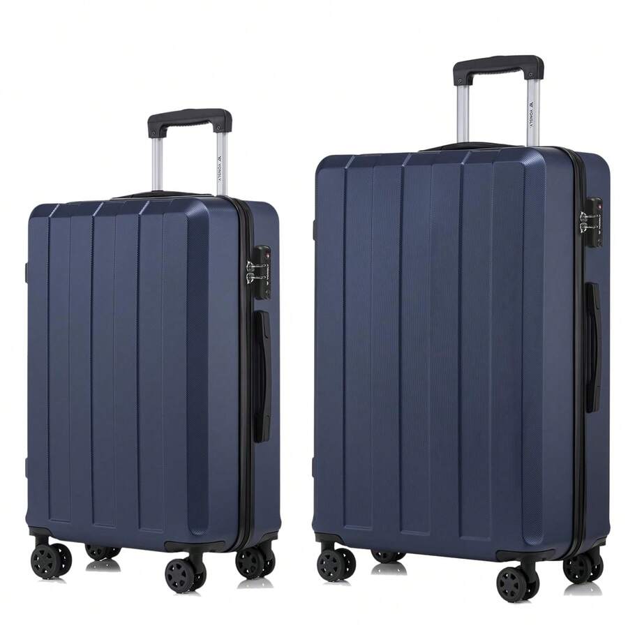 YONSLY 2‑Piece Suitcase Set 24/28 Inches With TSA Customs Lock YKK Zipper 4 Silent Wheels Travel Suitcase Large Suitcase Set For Family Outings - 深藍 - 查看 1