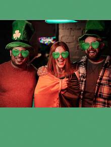 1/2/4/8/10只装心形派对眼镜，时尚心形，派对眼镜，沙滩配饰，适合婚礼、生日派对、旅行、新娘送礼会、单身派对、婚礼、伴娘礼物 - 綠色 - 查看 10