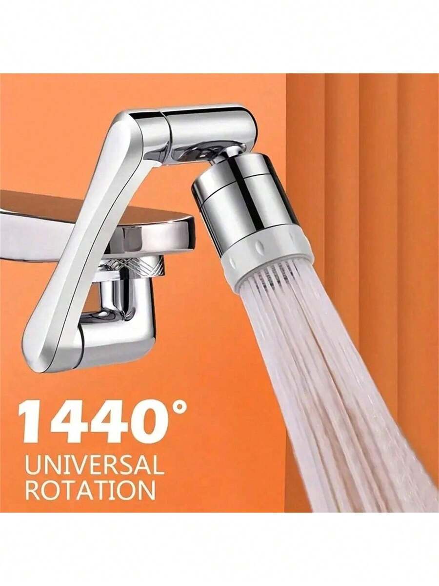 Stainless Steel Swivel Kitchen Faucet Extension - 1440° Rotation, Anti-Splash, Multi-Function Adapter Head, Drinking Water