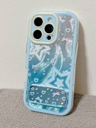 1 件装，Ins 蓝色海洋星空镜面支架，适用于 17/17 Pro Max/16 Pro Max/15 Pro/14/13/12/11，适合作为情人节/生日/节日/母亲节礼物送给家人/朋友/姐妹/女友。