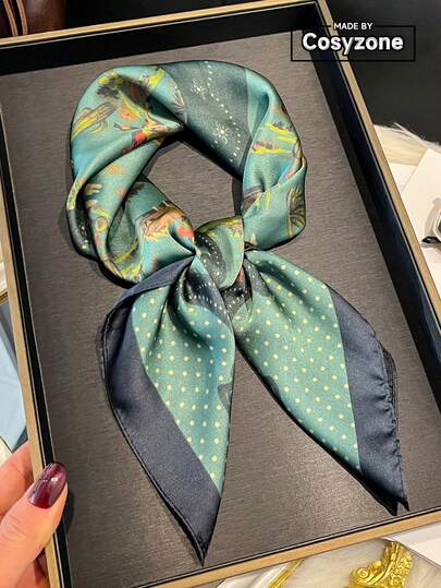 1 chiếc khăn vuông/khăn bandana giả lụa in họa tiết Paisley, 1 chiếc, thích hợp dùng cho cả nam và nữ, dùng che nắng, hoặc làm phụ kiện đội đầu đa năng.